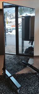 Mobilní zrcadlová stěna 190 cm x 100 cm černá